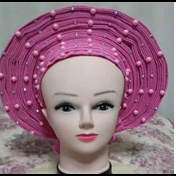 African Headtie Auto Gele, Stoned Gele. main image 7